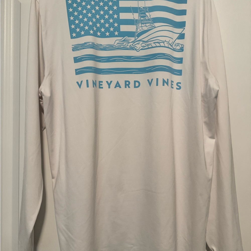Vineyard Vines White Long Sleeve Performance Shirt